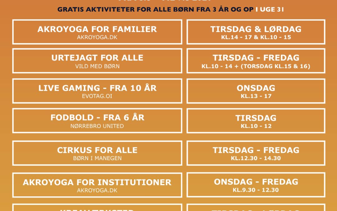 Feriecamp i Uge 31 på Indre Nørrebro